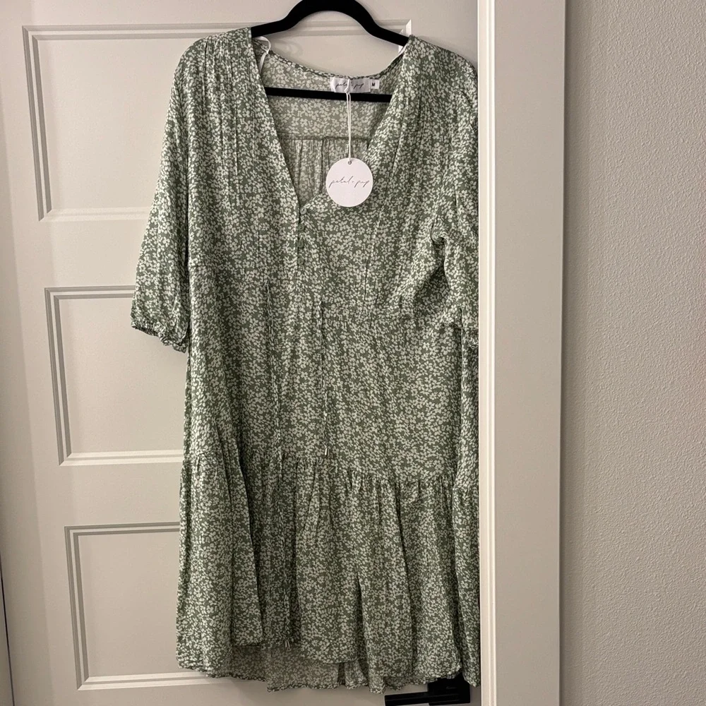 Petal & Pup Sage Floral Dress - Picture 1 of 3